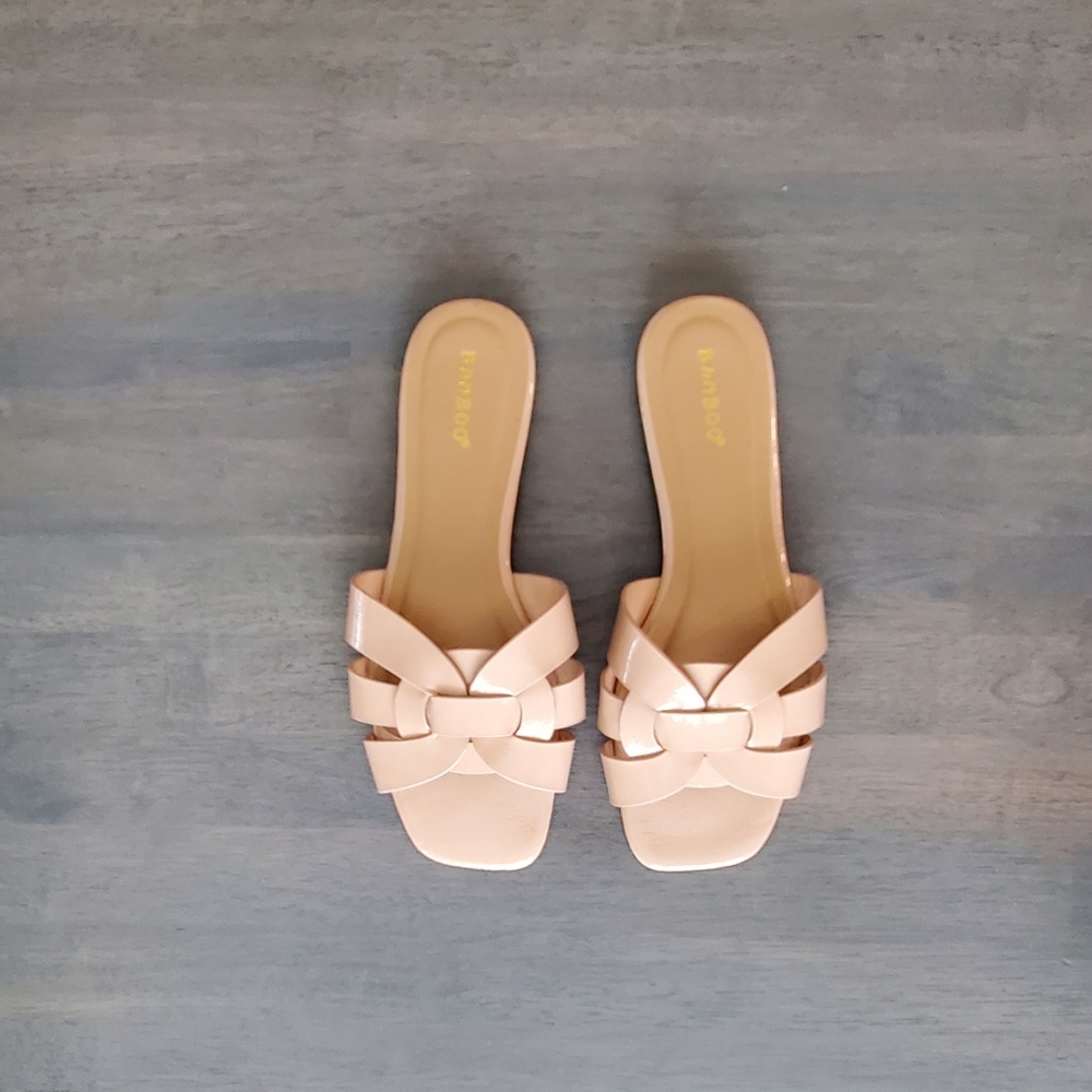 Nude Patent Cross Band Sandal size 7.5